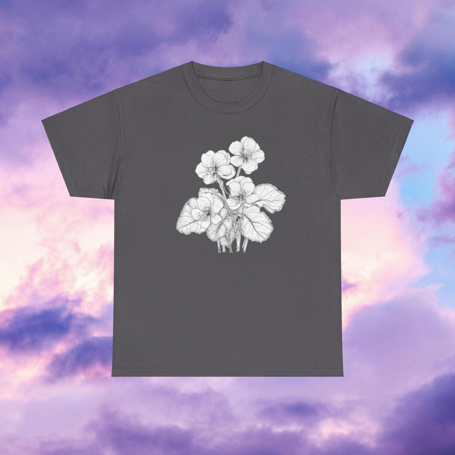 Exotic Wildflowers Vintage Floral Unisex Heavy Cotton T-Shirt