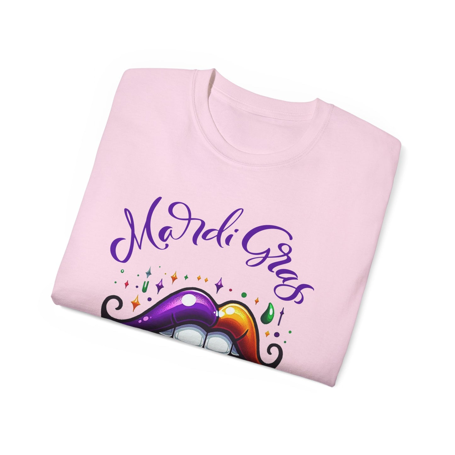 Womens Mardi Gras Beads T-Shirt: "Kiss Me" Collection