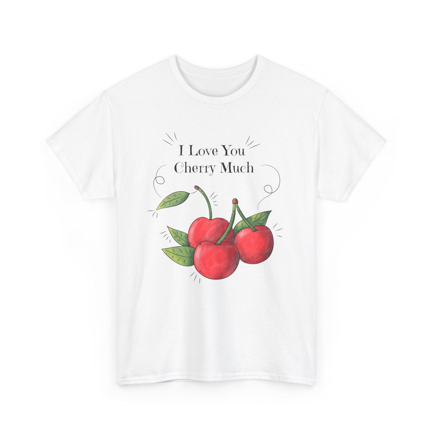 Vintage I Love You Cherry Much Unisex Heavy Cotton T-Shirt