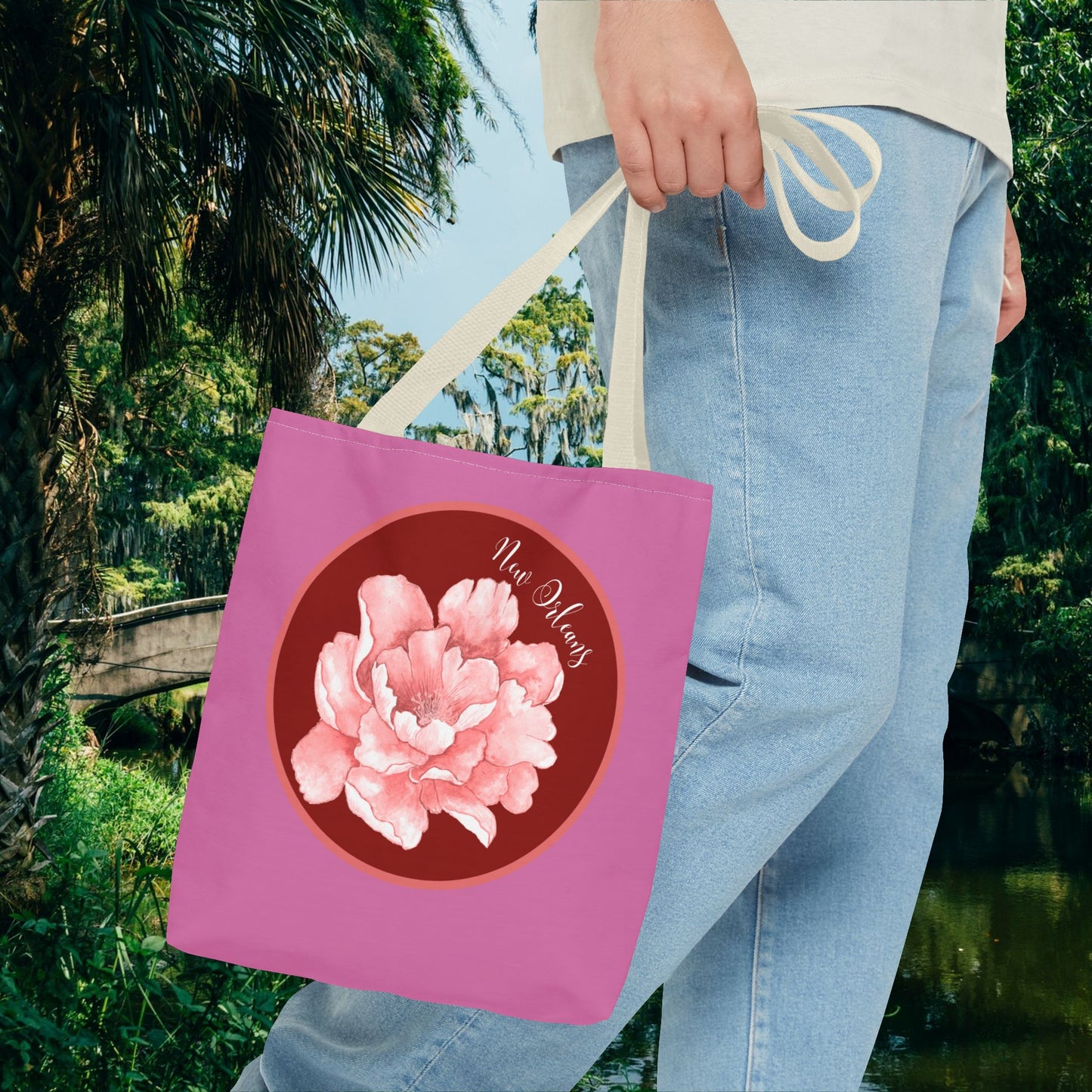 New Orleans Summer Peony Flower Shopping Tote Bag