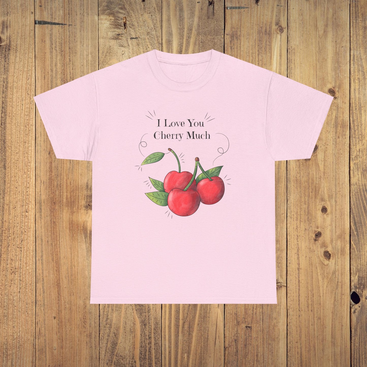 Vintage I Love You Cherry Much Unisex Heavy Cotton T-Shirt