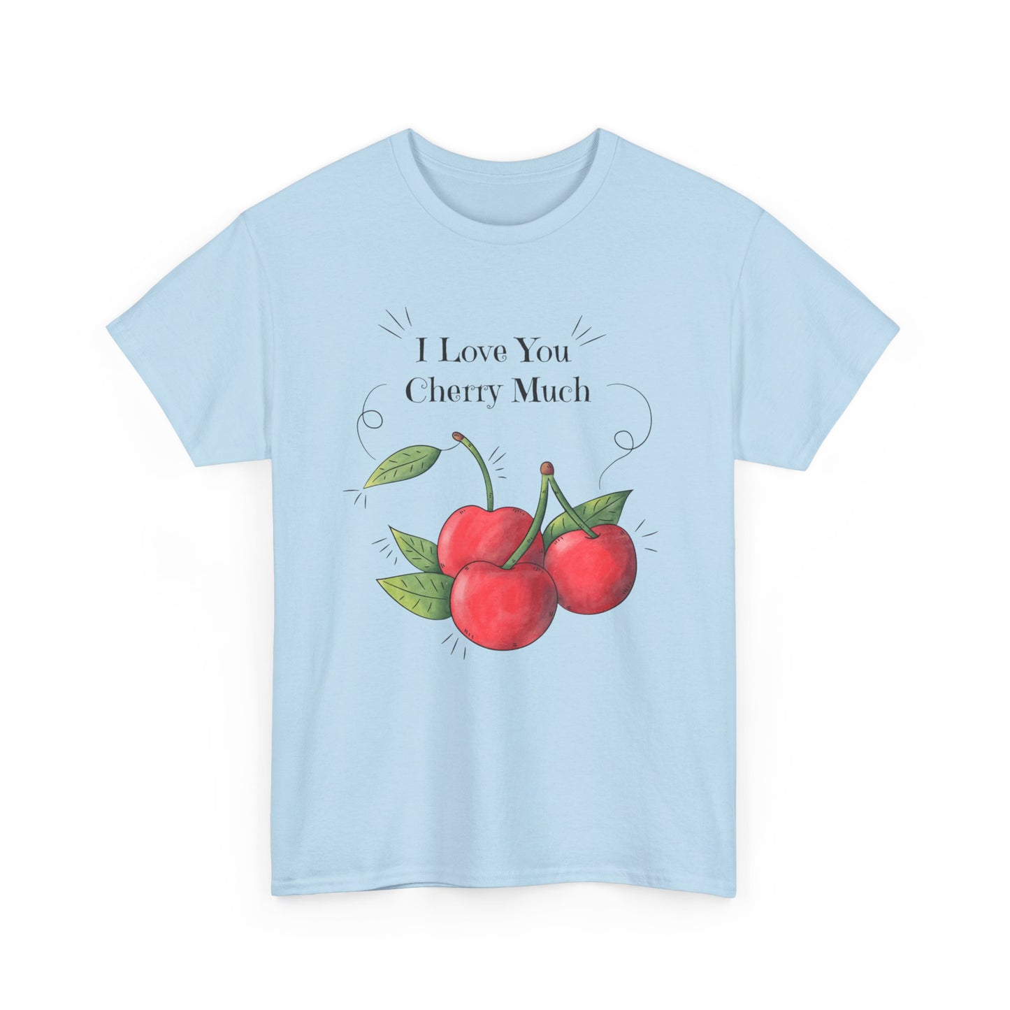 Vintage I Love You Cherry Much Unisex Heavy Cotton T-Shirt