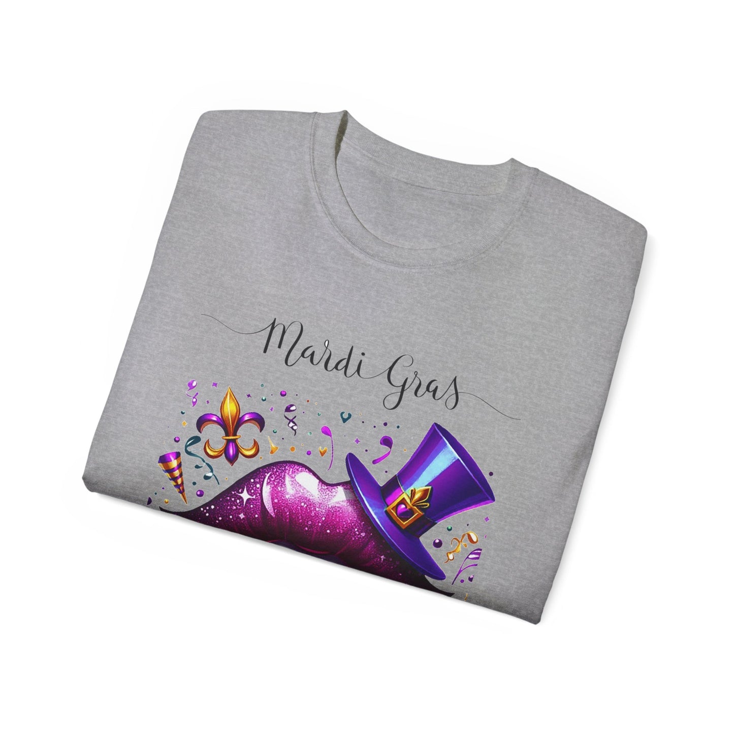 Womens Mardi Gras Top Hat T-Shirt: "Kiss Me" Collection