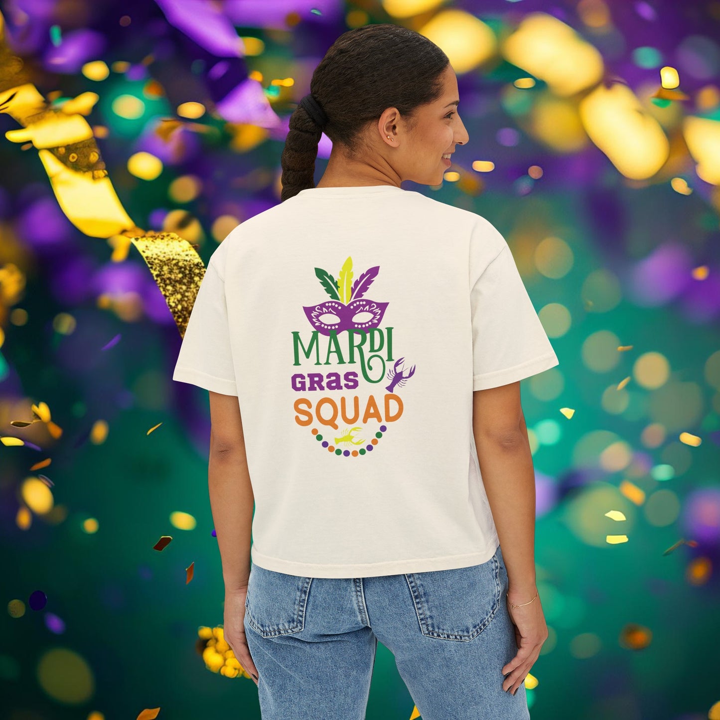 Mardi Gras Queen Boxy Tee: "Kiss Me" Collection