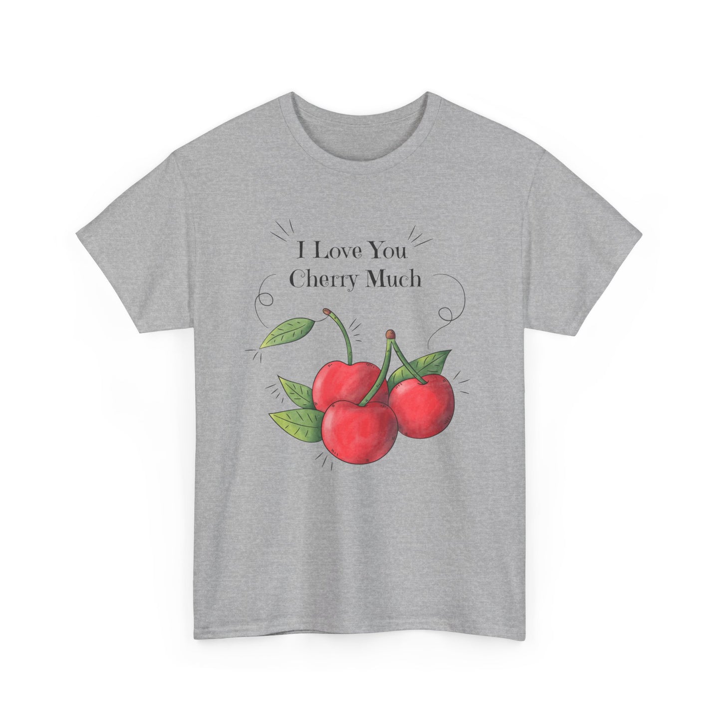 Vintage I Love You Cherry Much Unisex Heavy Cotton T-Shirt