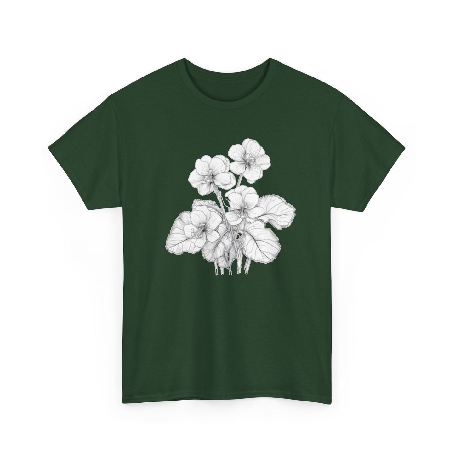 Exotic Wildflowers Vintage Floral Unisex Heavy Cotton T-Shirt