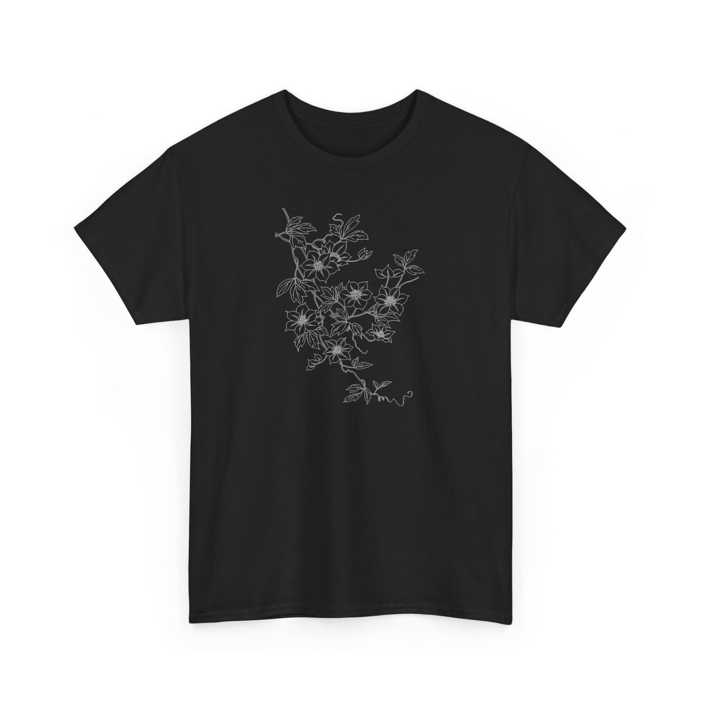 White Vintage Floral Branch Unisex Heavy Cotton Tee