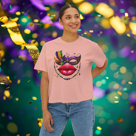 Mardi Gras Queen Boxy Tee: "Kiss Me" Collection