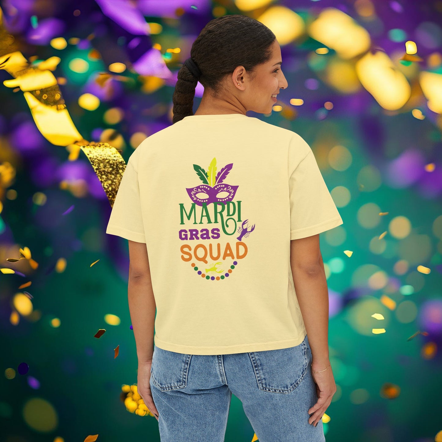 Mardi Gras Queen Boxy Tee: "Kiss Me" Collection