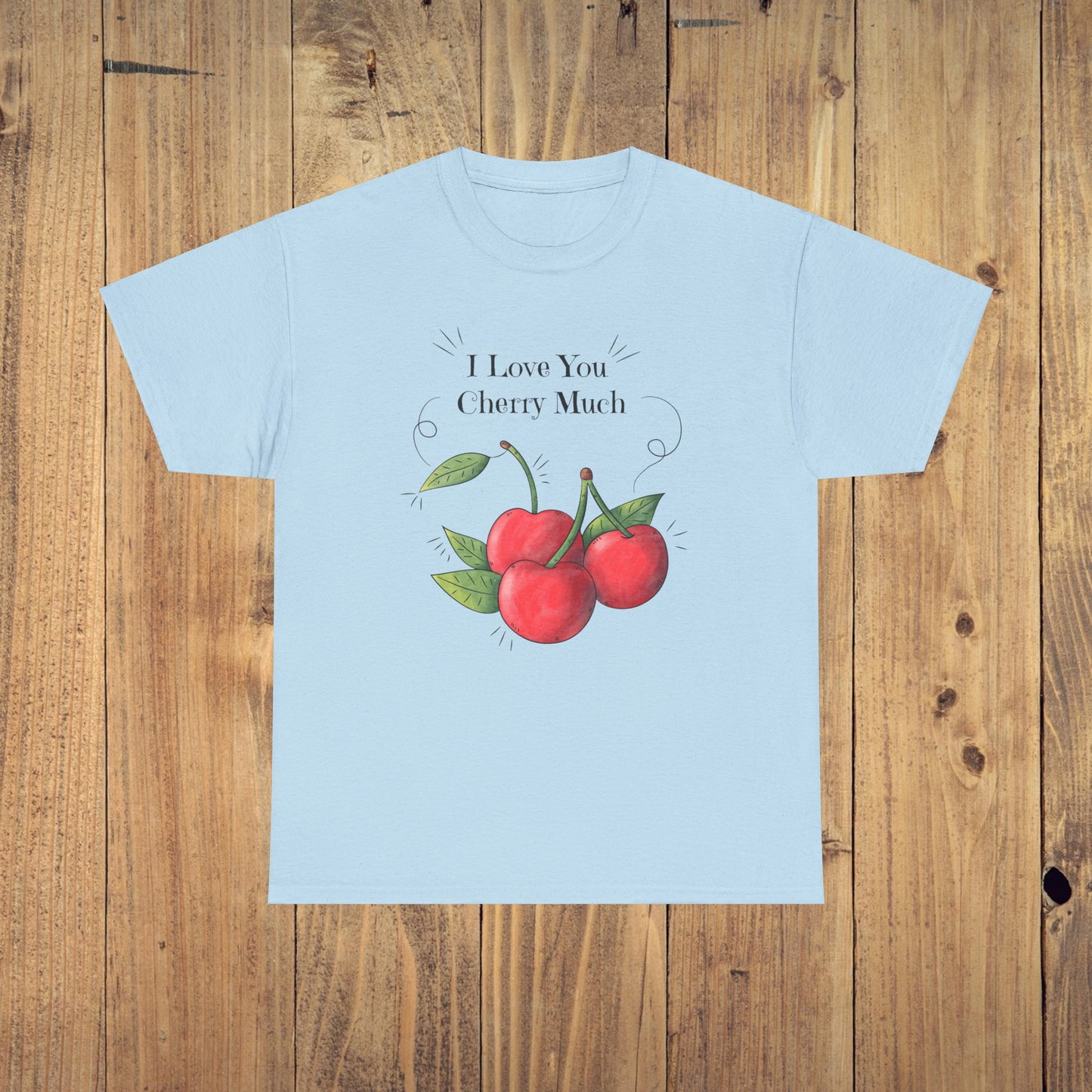 Vintage I Love You Cherry Much Unisex Heavy Cotton T-Shirt