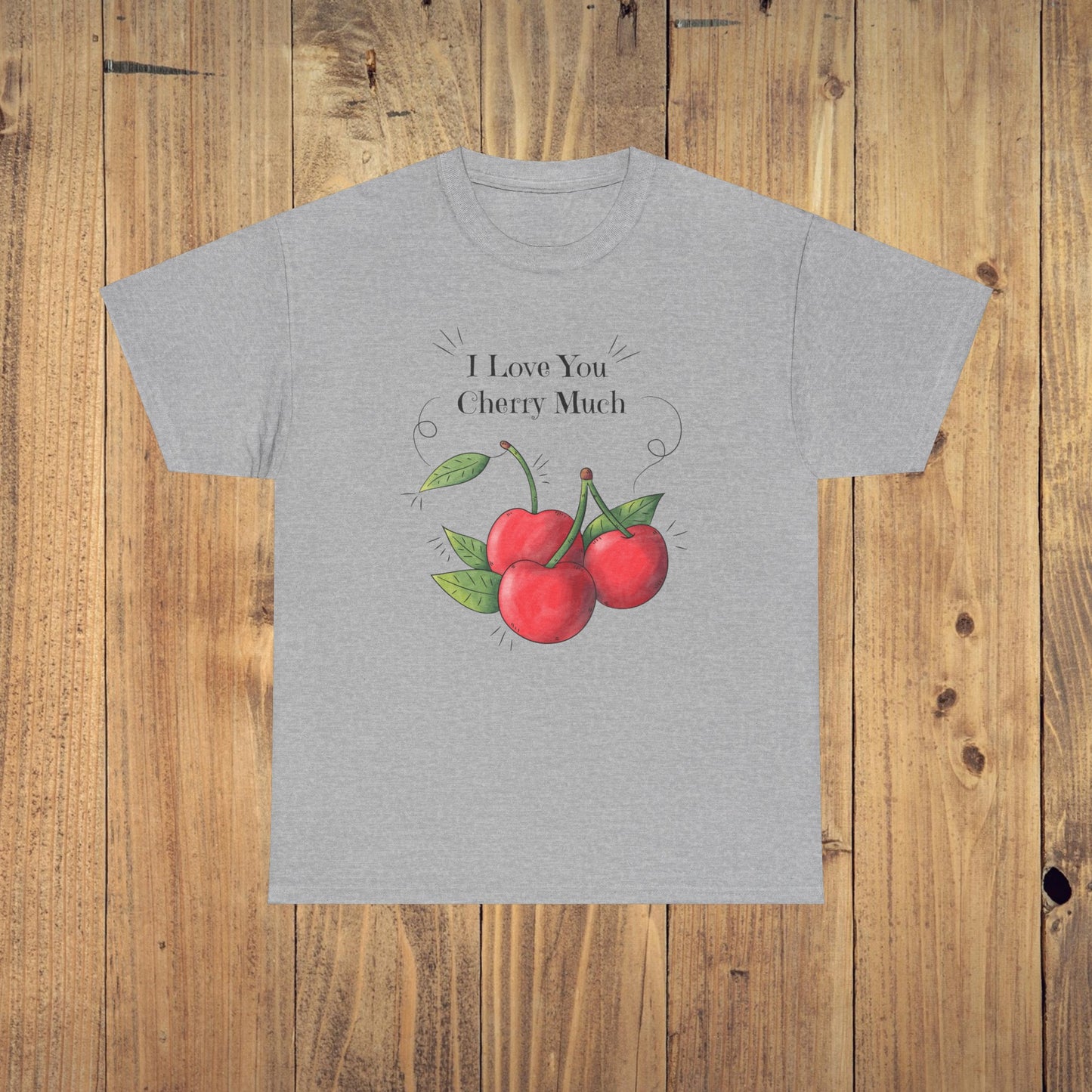 Vintage I Love You Cherry Much Unisex Heavy Cotton T-Shirt