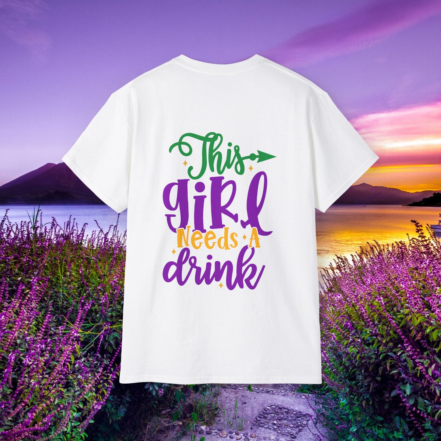 Womens Mardi Gras Top Hat T-Shirt: "Kiss Me" Collection