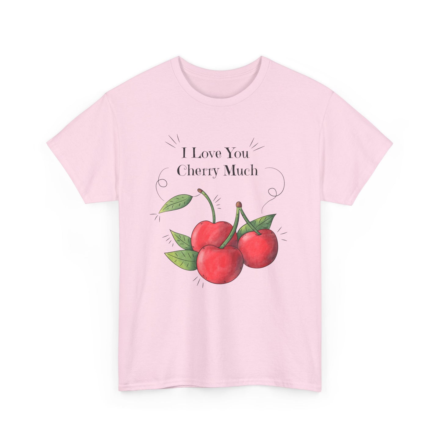 Vintage I Love You Cherry Much Unisex Heavy Cotton T-Shirt