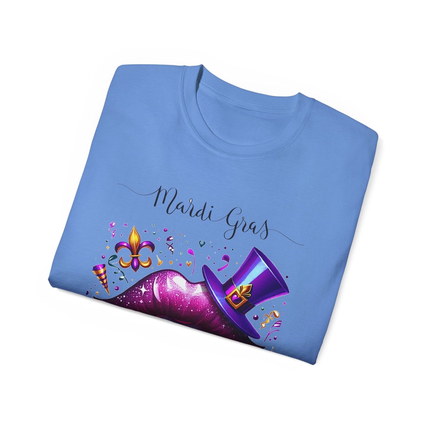 Womens Mardi Gras Top Hat T-Shirt: "Kiss Me" Collection