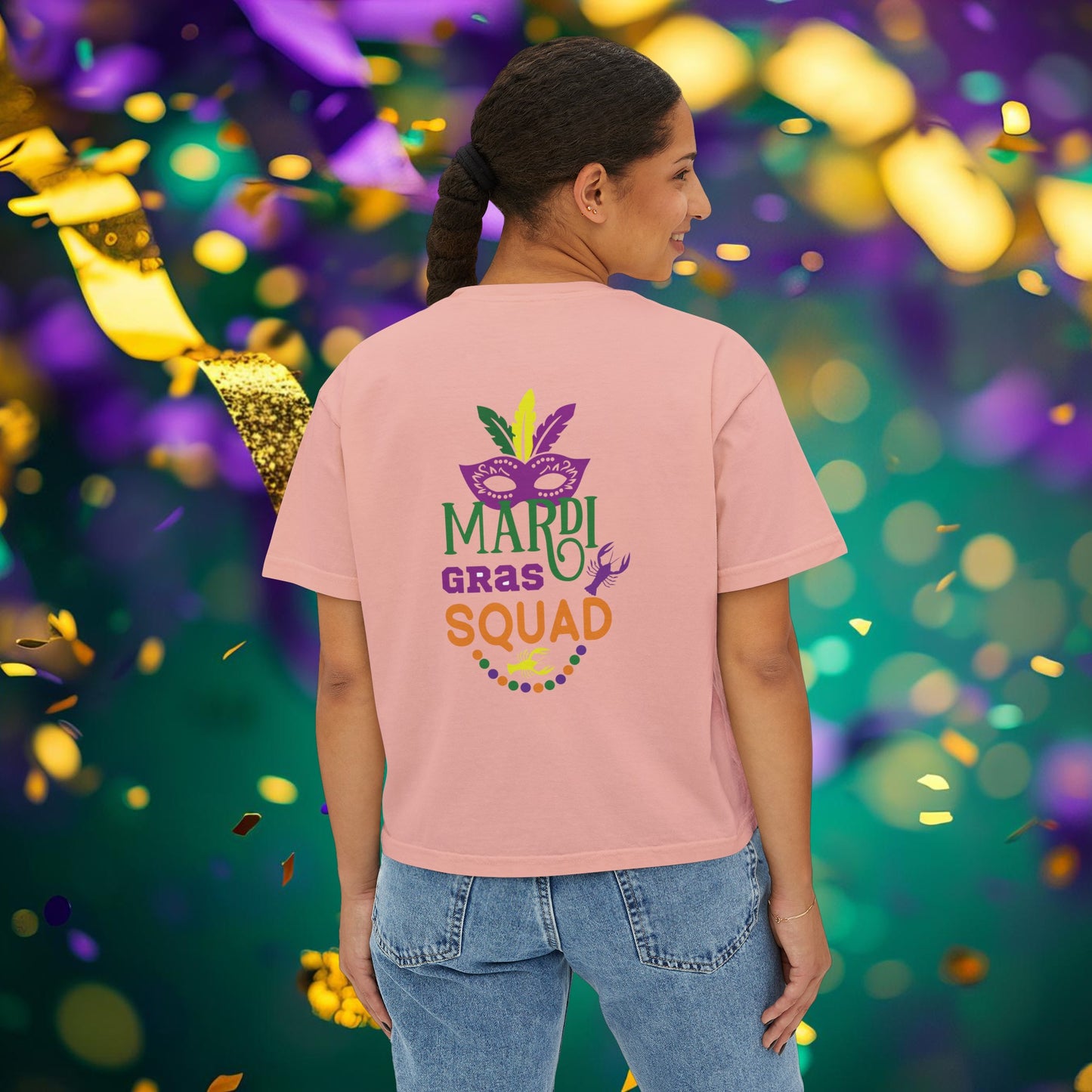 Mardi Gras Queen Boxy Tee: "Kiss Me" Collection