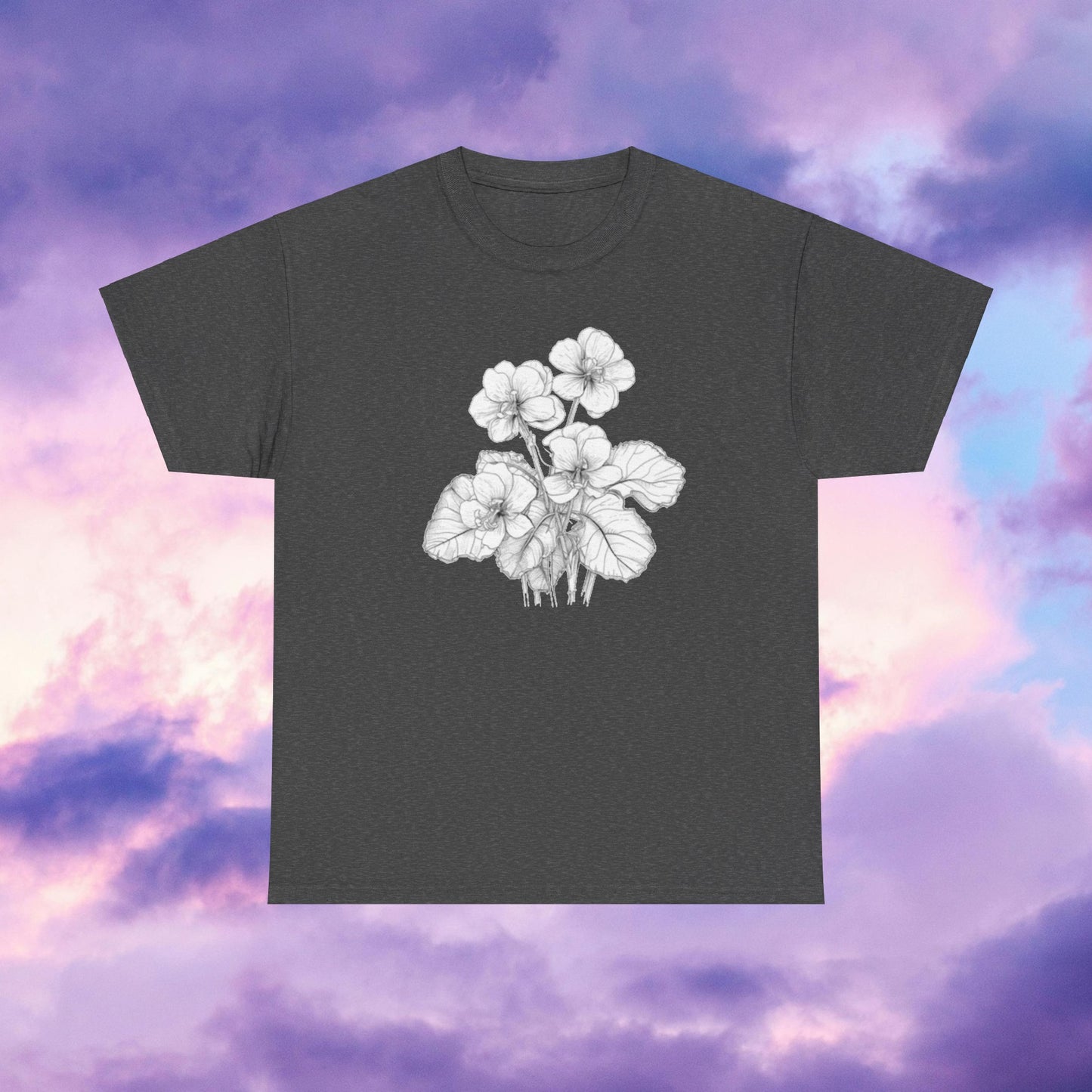 Exotic Wildflowers Vintage Floral Unisex Heavy Cotton T-Shirt