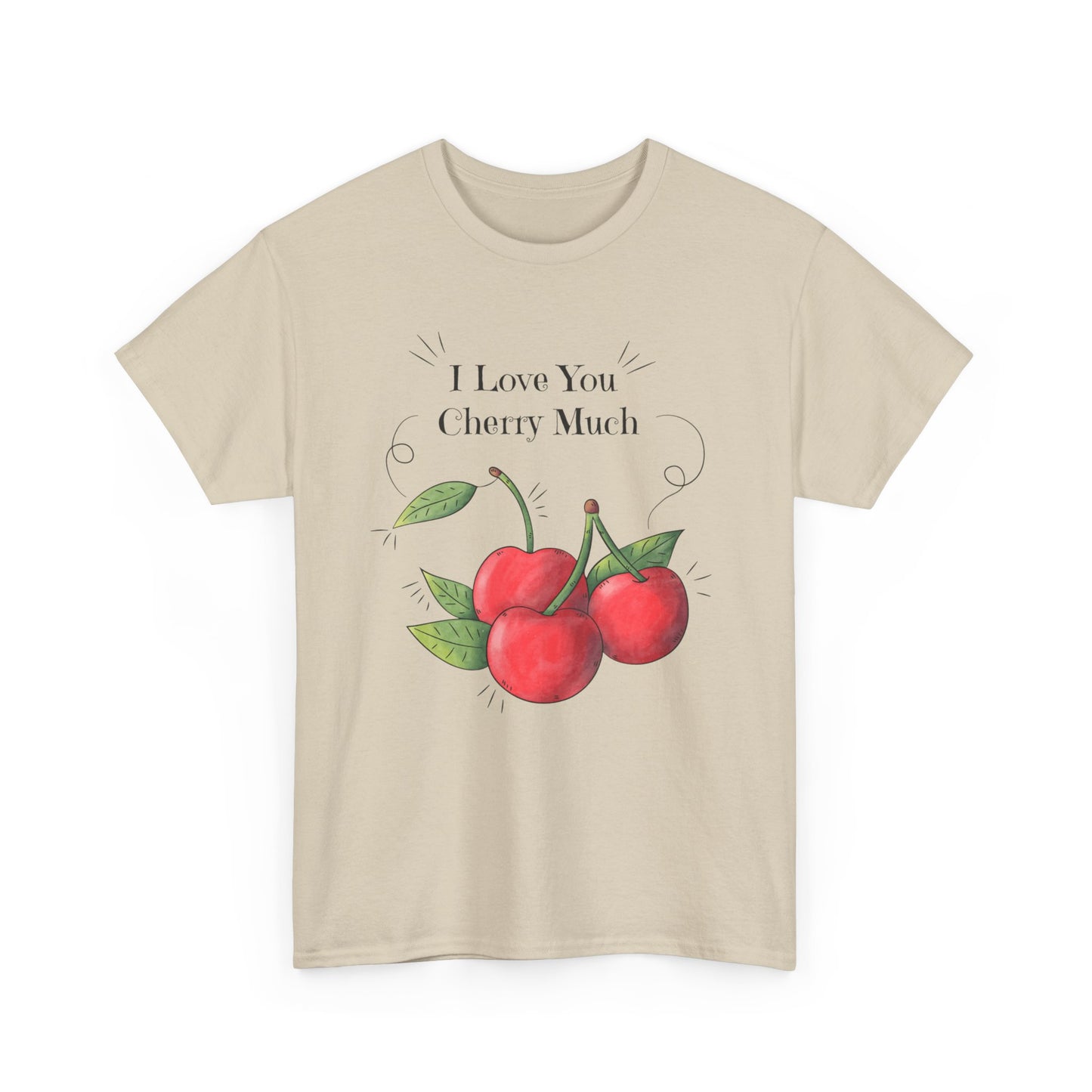 Vintage I Love You Cherry Much Unisex Heavy Cotton T-Shirt