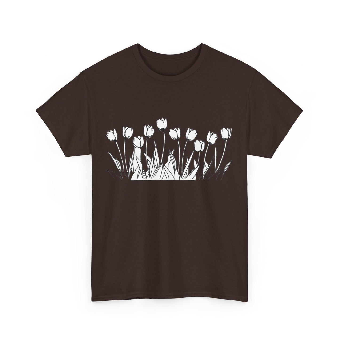 Vintage Tulip Floral Unisex Heavy Cotton T-Shirt