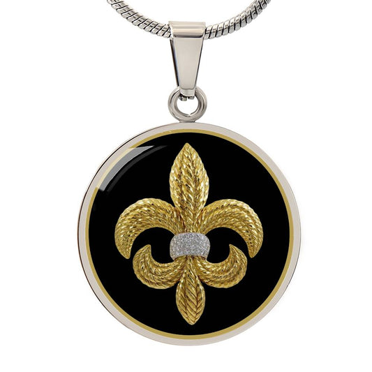 New Orleans Diamonds and Gold Fleur de Lis