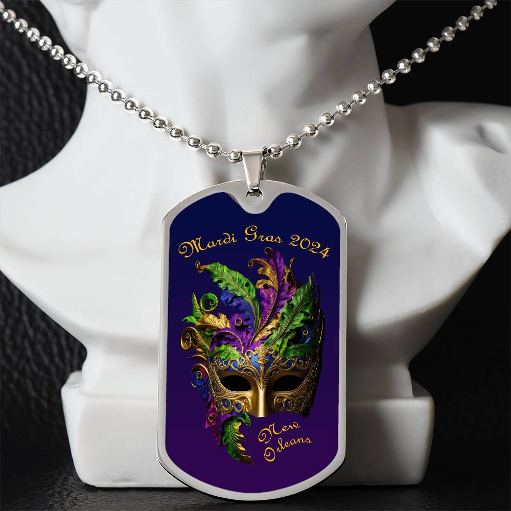 Purple and Gold Military "Dog Tag" Style Pendant