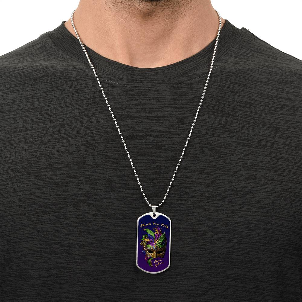 Purple and Gold Military "Dog Tag" Style Pendant