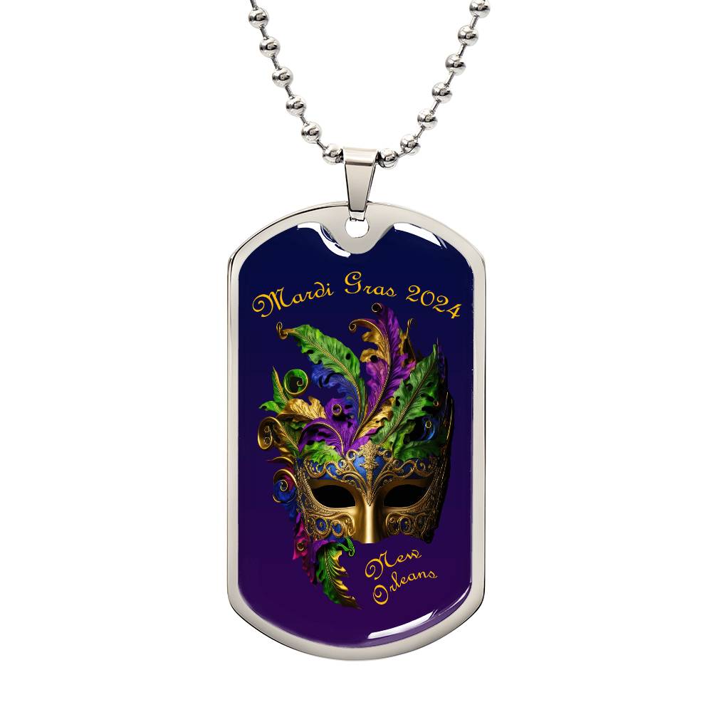 Purple and Gold Military "Dog Tag" Style Pendant