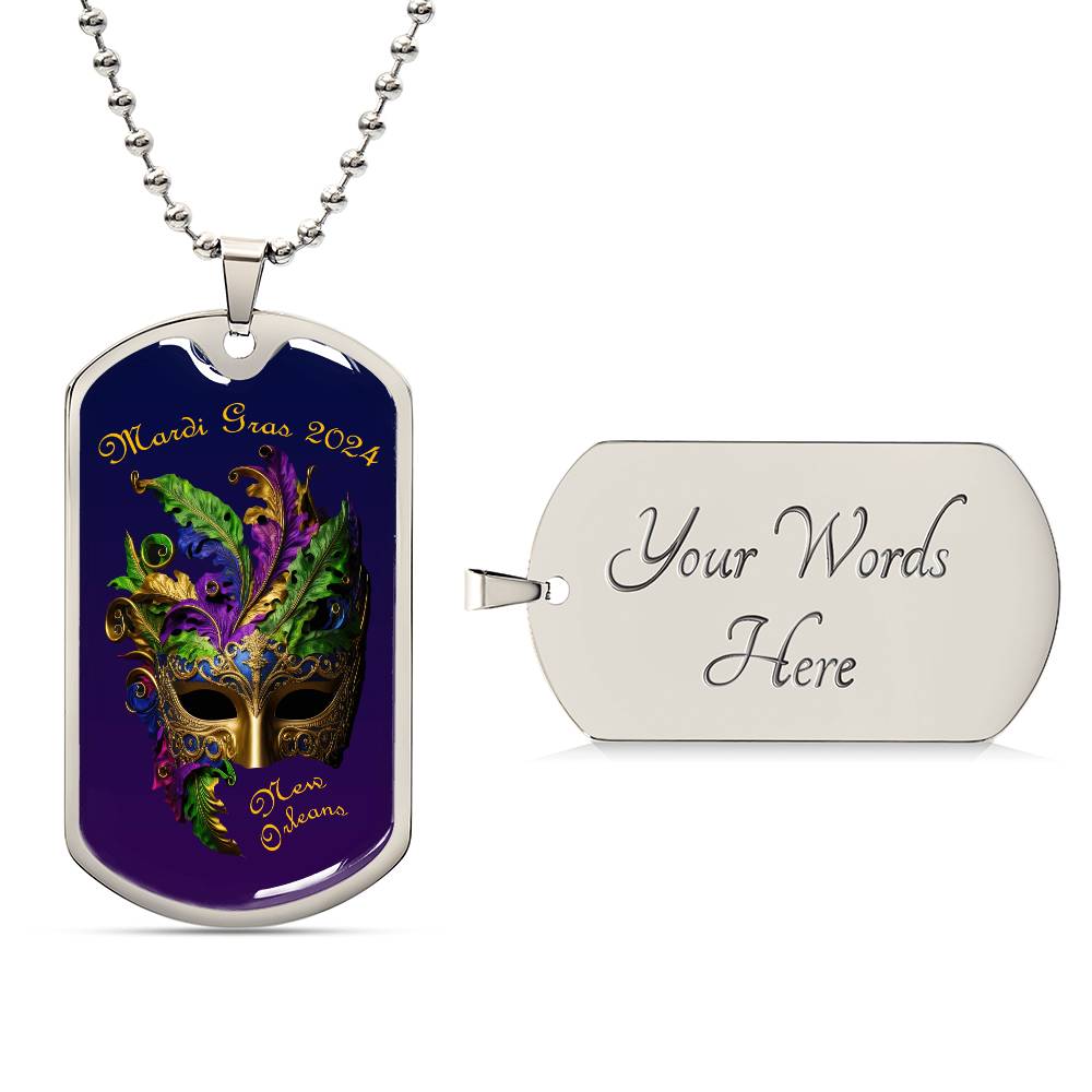 Purple and Gold Military "Dog Tag" Style Pendant