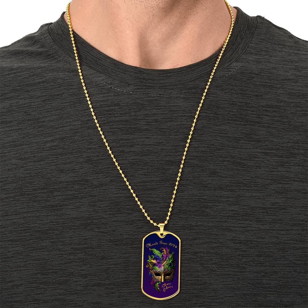 Purple and Gold Military "Dog Tag" Style Pendant