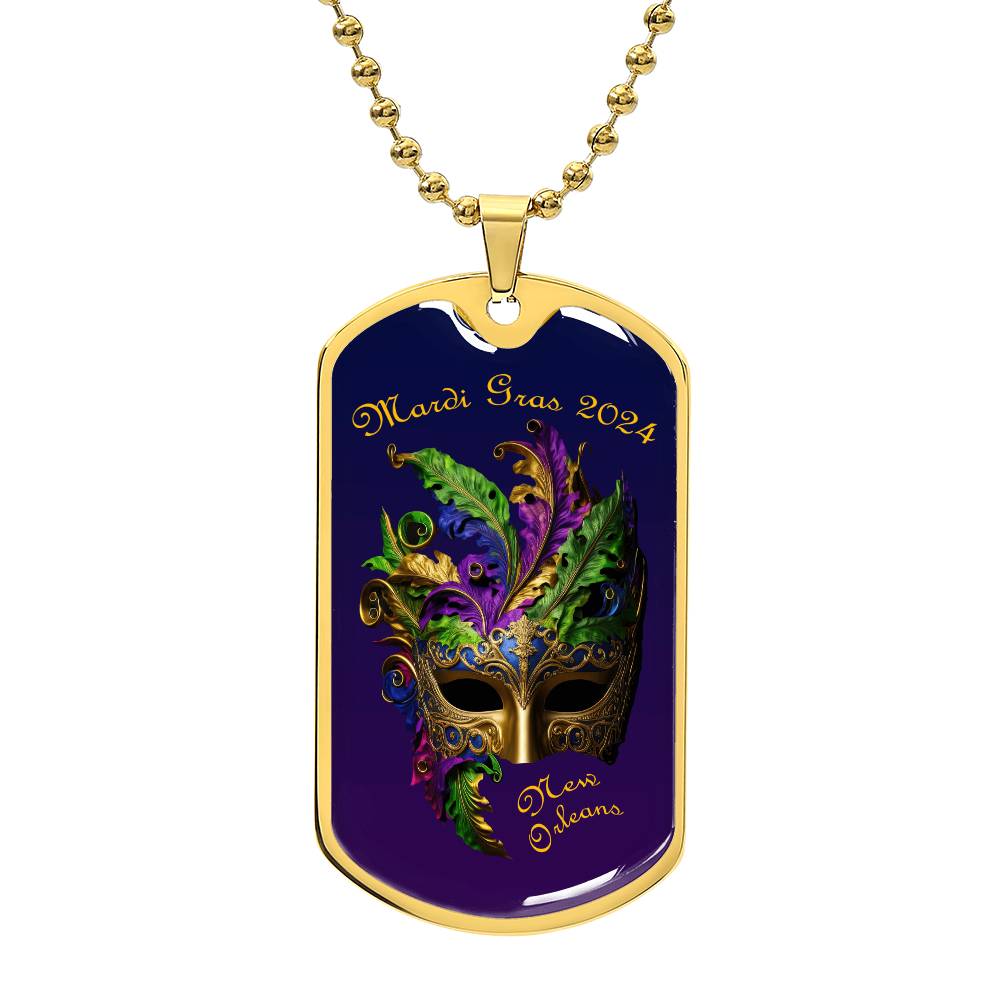 Purple and Gold Military "Dog Tag" Style Pendant