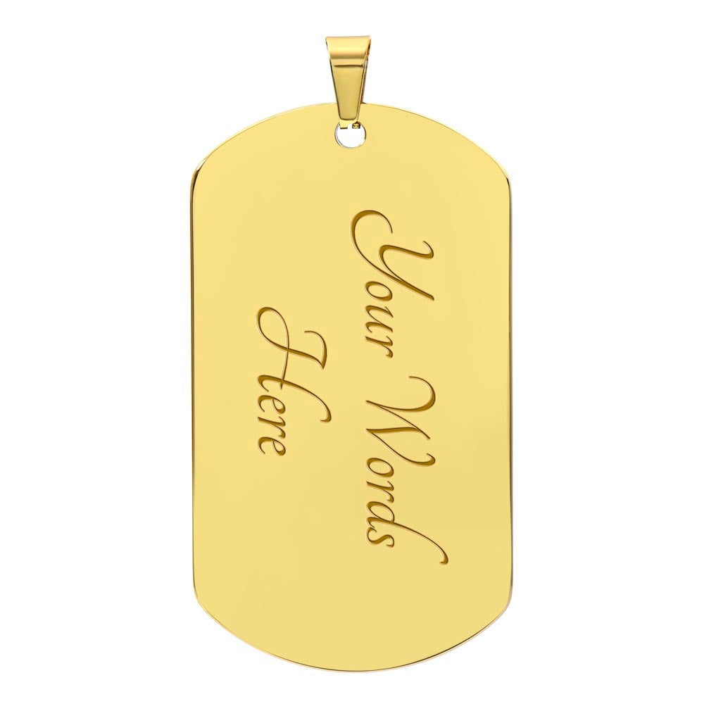 Purple and Gold Military "Dog Tag" Style Pendant